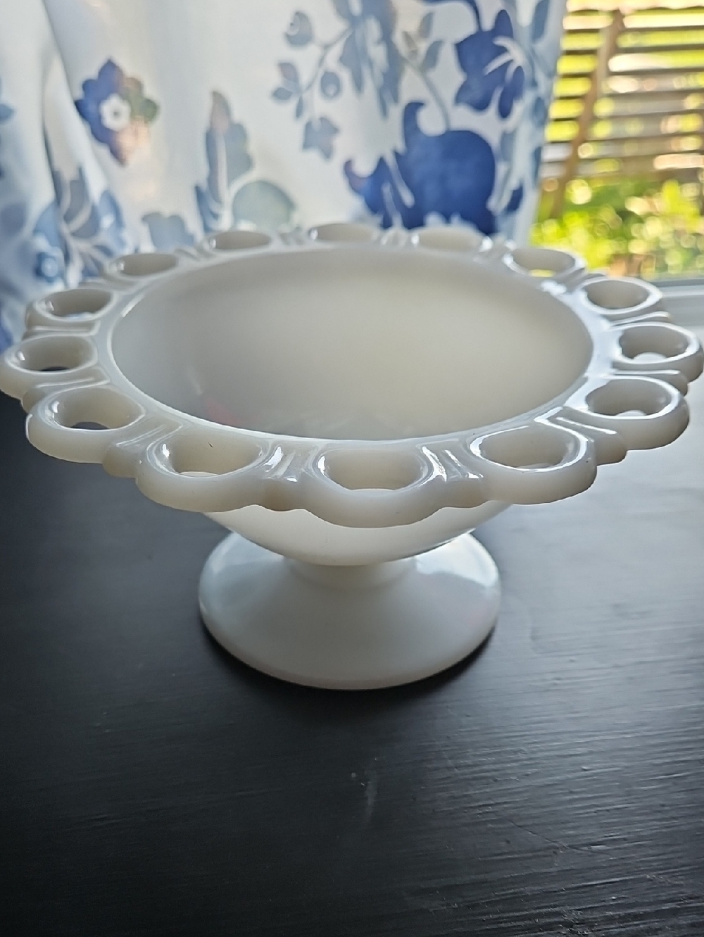 Anchor Hocking White Milk Glass Pedestal Compote